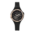 Image de Tekday Montre Tekday 654678 - Analogique Silicone Noir Lunette Dorée Rose Femme