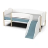 Image de Lit toboggan - 90 x 200 cm - Sommier a lattes - 2 Tirroirs - Décor blanc et bleu orage
