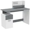 Image de PLATON Bureau 1 porte 1 tiroir Blanc et gris - L 121,5 x H 109,7 x P 55,1 cm