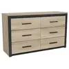 Image de Commode 6 tiroirs Colorado - Décor Chene Kornberg - L 129.1 x H 77.1 x P 41.8 -