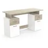 Image de Bureau avec rangements - PLATON - Chene / blanc mat - L134,8 x P55 x H76,4 cm - DEMEYRE