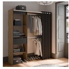 Image de Dressing ouvert avec rideau, extensible bois foncé - DR121
