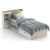 Image de Lit enfant LIFE 1 personne - 90X190/200 - Rangements - Décor chêne et blanc - Fabriqué en France