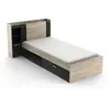 Image de Lit modulable 90 x 190/200 cm avec rangements - Noir et naturel - MARTELO