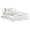 Image de Lit adulte MICHIGAN - 160 x 200 cm - Multiples rangements - Blanc