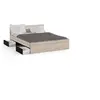 Image de Lit adulte MICHIGAN - 160 x 200 cm - Mulitiples rangements - Chene et noir