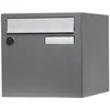 Image de Boîte aux lettres normalisée 1 porte extérieur acier gris brillant
