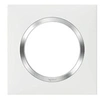 Image de Plaque carrée monobloc Dooxie - 1 poste- Blanc bague effet chromé