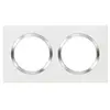 Image de Plaque carrée Dooxie - 2 postes - Entraxe 71mm - Blanc bague effet chromé