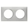 Image de Plaque carrée Dooxie - 2 postes - Entraxe 71mm - Effet aluminium