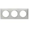 Image de Plaque carrée Dooxie - 3 postes - Entraxe 71mm - Effet aluminium