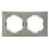 Image de Plaque carrée Dooxie - 2 postes - Entraxe 71mm - Effet inox brossé