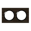Image de Plaque carrée Dooxie - 2 postes - Entraxe 71mm - Effet bois ébène
