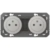 Image de Double prise terre 2 postes Dooxie aluminium Legrand