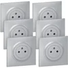 Image de - Lot de 6 prises 2P+T 16A - Dooxie - aluminium