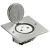 Image de Prise de sol simple - 2P+T Surface carrée - 16A - Avec platine - Inox brossé