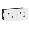 Image de Double prise 2P+T Mosaic Link surface - 45° - Blanc