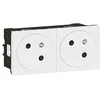 Image de LEGRAND Double prise de courant, Mosaic, blanc, 16A 250V, IP40, IK07 en occasion ou reconditionné