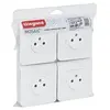 Image de - Lot de 4 prises encastrées 2P+T 16A complet - Mosaic - blanc