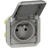 Image de Prise de courant 2P+T PLEXO 16A 250V avec enjoliveur finition gris - - 069551L