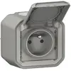 Image de Prise terre encastrée étanche Plexo 1 poste gris Legrand