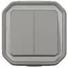 Image de Double va-et-vient étanche complet Plexo 1 poste gris Legrand