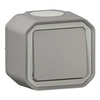 Image de - Poussoir simple étanche Plexo 10A Gris