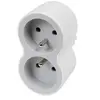Image de Biplite Murale Compact, 2 Prises Blanc