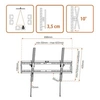 Image de Metronic - Kit de montage - pour Ecran LCD - noir - Taille d'écran : 55"-70" - Interface de montage : 600 x 400 mm - montable sur mur