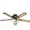 Image de - BALEARES O 132 cm - Ventilateur de plafond reversible, 5 pales noyer / cannees + eclairage 3 tulipes 60 watts E27 - 11