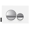 Image de Plaque de commande, double touches rondes Chrome brillant/Blanc mat