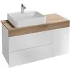 Image de Meuble vasque à poser à gauche 83 cm Sully blanc et chêne