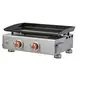 Image de Plancha à gaz Alicia II Inox 2 feux - - 2 brûleurs - 52 x 34 cm - Plaque acier émaillée - Jusqu'à 8 convives - 5 kW, Grise