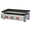 Image de Plancha gaz Alicia II Inox 3 Feux - - 3 brûleurs - Plaque acier émaillée 67 x 34 cm - Jusqu'à 10 convives - 7,5 kW, Gris