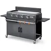 Image de Plancha Lola à gaz sur chariot équipé Gun Metal - - 4 brûleurs - Surface de cuisson 88 x 35,5 cm