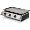 Image de Plancha à gaz Cadix 3 feux - COOKING BOX - Plaque inox 62 x 37,5 cm - Tiroir graisse - Jusqu'à 8 convives - 9,45 kW