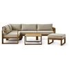 Image de Salon de jardin en bois d'Acacia FSC avec coussins gris - 5 personnes