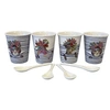 Image de Coffret de 4 Gobelets Expresso en céramique Blanche rayée