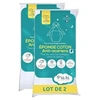 Image de lot de 2 proteges matelas bébé anti acariens - 70x140 cm - alese imperméable - bouclette 100% coton - absorbant - oeko tex