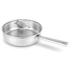 Image de Sauteuse Cicla avec couvercle en verre 24 cm en acier inoxydable recyclé - - Argent - Inox