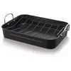 Image de Plat à four noir en tôle d'acier avec grille
