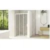 Image de Paroi de douche SMART DESIGN 3V avec 3 volets 2 coulissants 120cm profilé blanc verre transparent droite - - PA90266BTNED