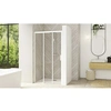 Image de Paroi de douche SMART DESIGN 3V avec 3 volets 2 coulissants 120cm profilé blanc verre transparent gauche - - PA90266BTNEG