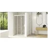 Image de Paroi de douche SMART DESIGN 3V avec 3 volets 2 coulissants 140cm profilé blanc verre transparent gauche - - PA90268BTNEG