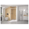 Image de Paroi douche porte pivotante SUPRA P profilé blanc verre transparent 90cm - - PA1522BTN