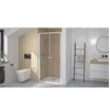 Image de Porte de douche SUPRA 2P pivotante 80cm profilé blanc verre transparent - - PA1530BTN