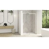 Image de Paroi de douche SMART DESIGN C 137-150cm coulissant profilé blanc sans seuil verre transparent droite largeur 150cm - - PA9235BTNED