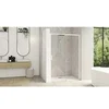 Image de Paroi de douche SMART DESIGN C 117-130cm coulissant profilé blanc sans seuil verre transparent gauche largeur 130cm - - PA9233BTNEG