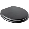 Image de Abattant WC Noir/Chrome - Charnieres Frein de Chute -