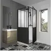 Image de Cabine de douche 90x90x220 Style Industriel Noir